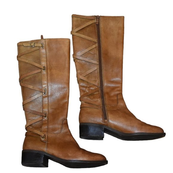 BCBGeneration  "Janiss" Tall Tan Leather Riding Boot - Picture 6 of 13